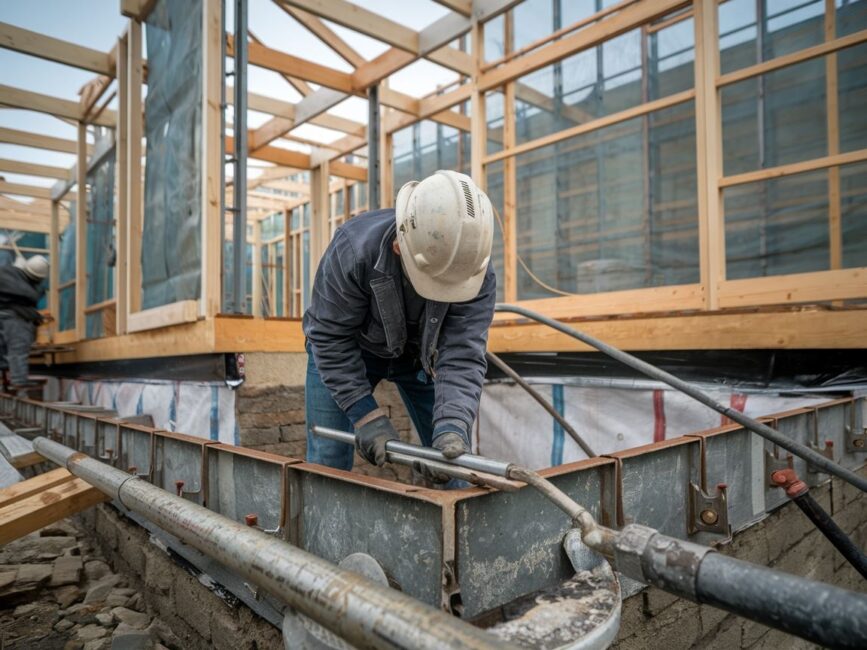 Technika łączenia starych i nowych fundamentów